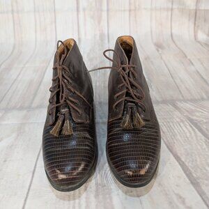 Ariat Bancroft 16023 Women's 8B Brown Leather Tassel Classic Ankle Bootie Boot